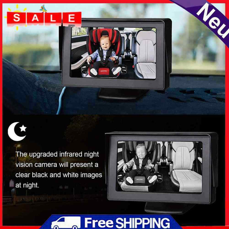 Car Rear View Monitor Baby Car Mirror Display 4.3 Inch Folding Display Screen