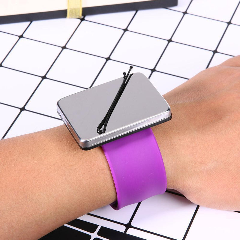 Salon Magnetic Bracelet Wrist Band Strap Hair Clip Hairdressing (Purple)
