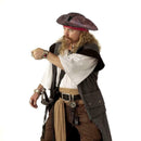 Distressed Leather Effect Deluxe Pirate Highwayman Dress Fancy Hat Tricorn F4R2