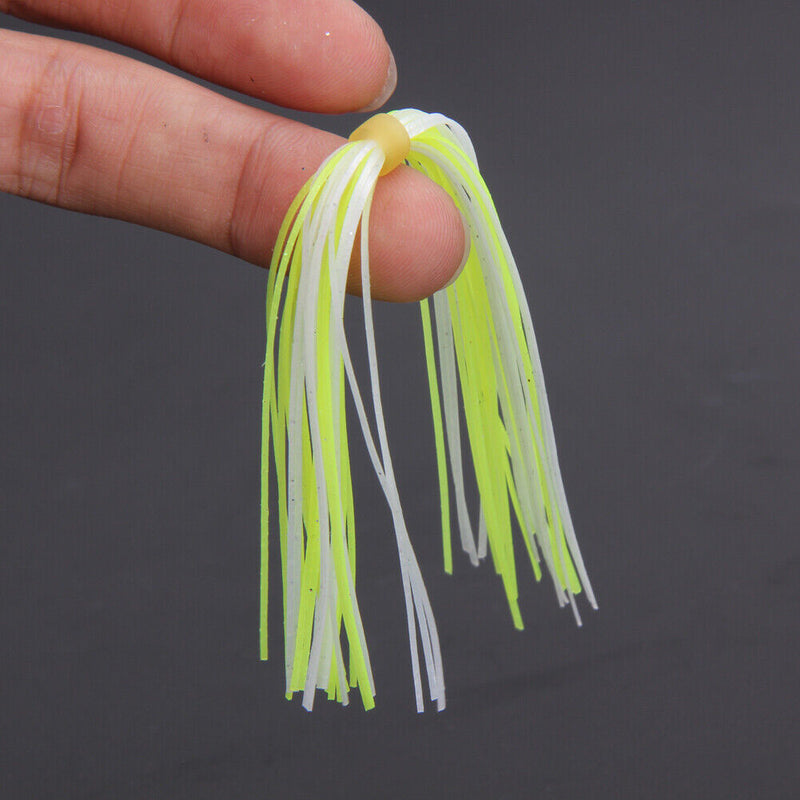 10 Bundles 50 Strands Silicone Skirts Fishing Skirt Rubber Jig Lure Mixed Color