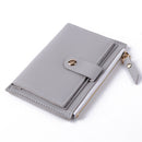 Women Fashion Solid Color Multi-slot Card Holder PU Leather Wallet (Gray)