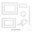 Flower Square Border Paper Cut Dies Stencil Silicone Seal Stamp Mold (A) Newly
