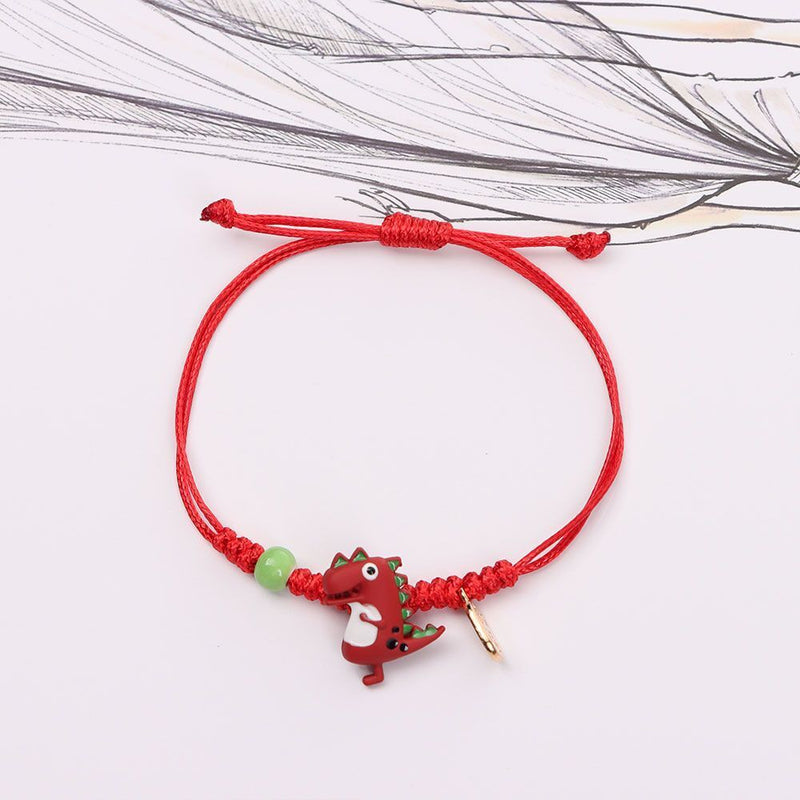 Dinosaur Braided Hand Rope Cartoon Dinosaur Bracelet Charm Bracelet Beads Chain