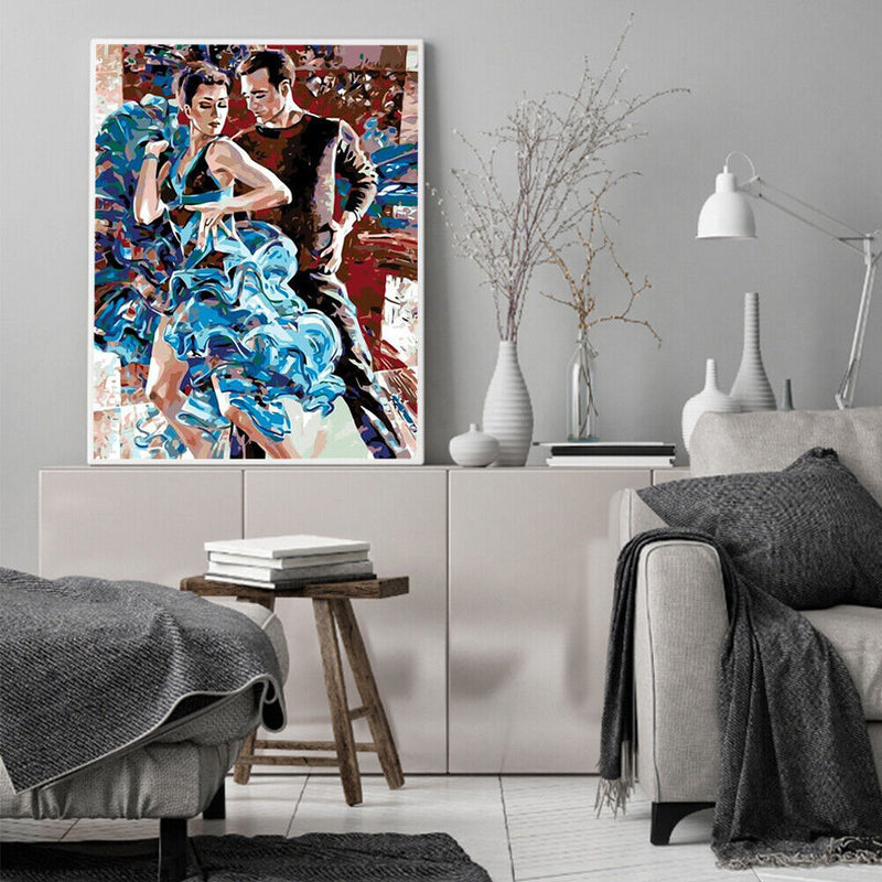 Oil Paint By Numbers Picture DIY Drawing Painting Dancing Couple Paint Decor Art