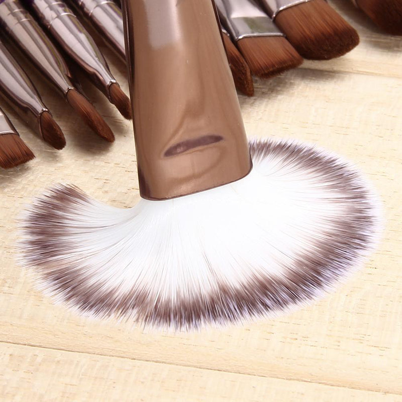 15Pcs Makup Brushes Tool Set Eyeshadow Eye Brush Kits?Brown Coffee? Newly