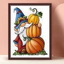 5D DIY Pumpkin Gnome Full Round Drill Diamond Painting Rhinestone Drawing Craft