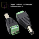 10pcs Female+10pcs Male DC Connector 2.1x5.5mm Power Adapter Cable Connectors