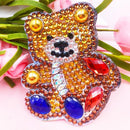 4pcs DIY Cartoon Bear Full Drill Special Shaped Diamond Painting Keychain Gift