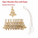 Carving Wood DIY Crafts Wood Pieces Xmas Tree Wooden Slice Merry Christmas