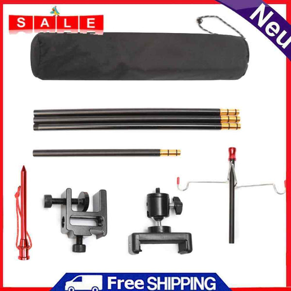 Outdoor Camping Folding Lamp Pole Holder Mobile Live Selfie Fixing Stand Bracket