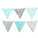 12 Flags Fabric Triangular Flag Bunting Banners Wedding Party Home Decor