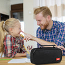 Large Capacity Pencil Case Spacious Canvas Stationery Storage Bag (Black)