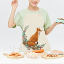 Kitchen Linen Apron Fox Print Home Restaurant Cooking Baking Bib Oil-proof