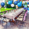 4 inch Round Chinese Paper Lantern DIY Paper Ball Lamp Party Decor (Blue)