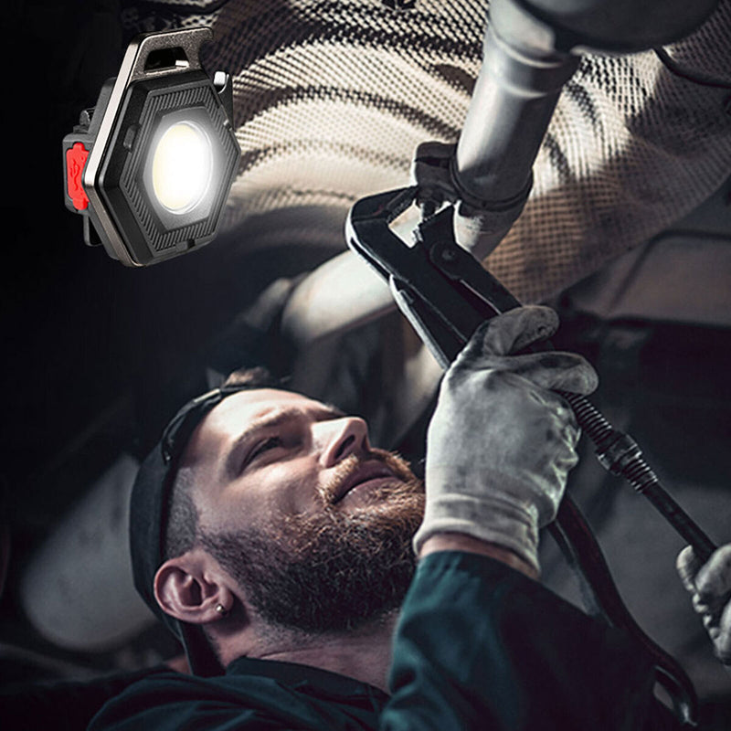 #A Mini LED Working Light Portable Pocket Flashlight USB Rechargeable Key Light