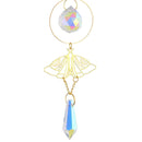 #A Crystal Wind Chime Butterfly Moth Prisms Windbell Pendant Home Garden Decorat