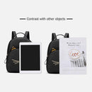 Teenagers Backpack Leather School Bags Girl Cartoon Square Satchel (Black)