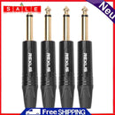 4pcs 6.35mm Male 1/4"" Mono Jack Audio Plug Connector Jack Adapter for Mic