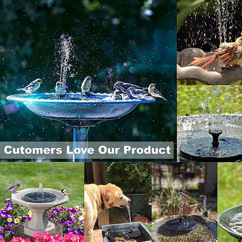 Outdoor Floating Solar Powered Waterfall Fountain Garden Water Pump Kits