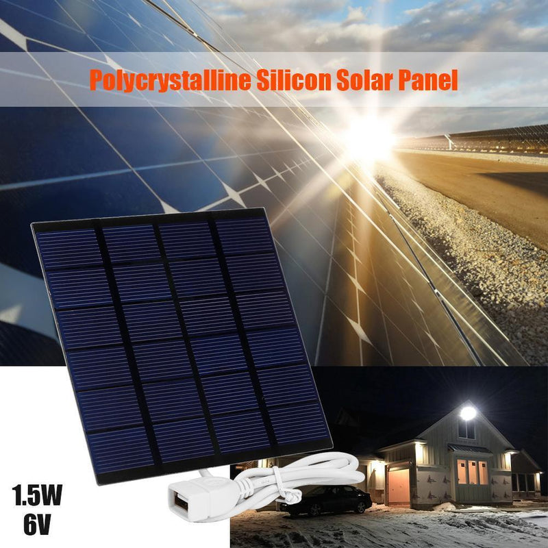 1.5W 6V USB Solar Panel Polysilicon Portable DIY Solar Charger Generator*2