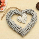 Wicker Heart Wreath Shabby Wall Hanging Wedding Birthday Party I1A9 Decor V3C4
