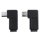 2pcs 90° Micro USB Female, Micro USB Male Adapter Male