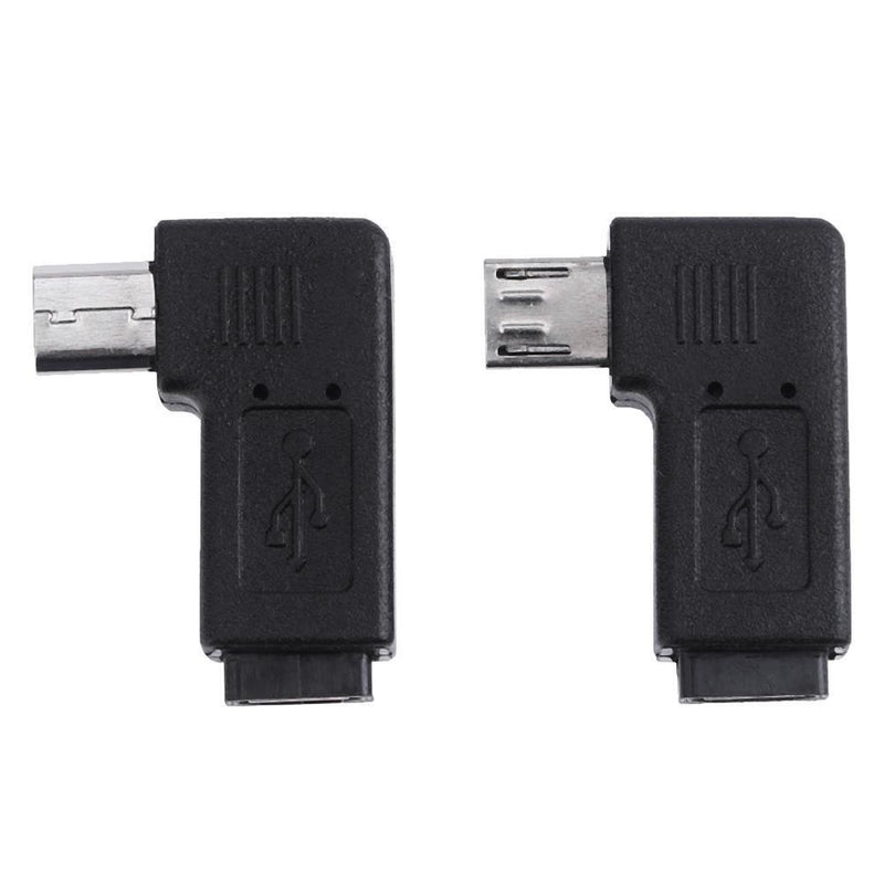 2pcs 90° Micro USB Female, Micro USB Male Adapter Male