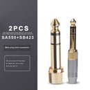 6.35mm Male to 3.5mm Female Plug with 3.5mm Screw Jack Headphone Audio Adapter