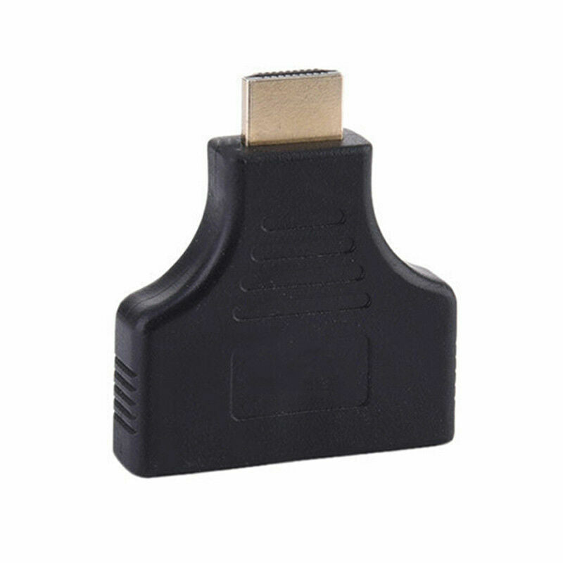 1080P PVC Male Plug to Double HDMIS Female 1 in 2 Out Adapter Splitter UKQQ I0H5