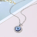 Evil Eye Pendant Necklace Chain - Unisex Turkish Third Blue Eyes Amulet Nec