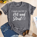 Independence Day Print Letter Tea T-Shirt (Grey XL)