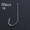 200pcs High Carbon Steel Barbed Fishing Hooks Sea Fishing Bait Holders