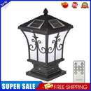 LED Solar Retro Lantern Pillar Light Outdoor Column Lamp Garden Fence Decor