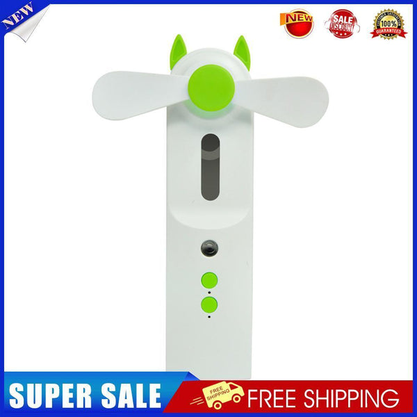 Water Spray Mist Fan Handheld Humidifier Face Steamer Cooling Fan (Green)