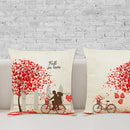 Pillow Covers - 4-Piece Linen Holiday Anniversary Wedding Cushion Pillow Case