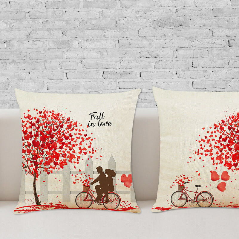Pillow Covers - 4-Piece Linen Holiday Anniversary Wedding Cushion Pillow Case