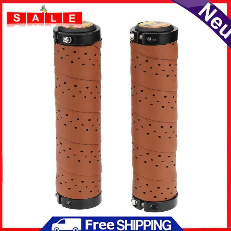 Broadroot Handlebar Grips for Bicycle Handlebars, 2-Piece, Non-Slip Leather Grips