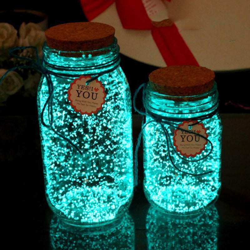 10g Luminous Paint Star Wishing Bottle Fluorescent Particles(Blue Green)