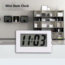 Mini LCD Digital Electronic Desktop Time Clocks Silent Desk Clocks (White)
