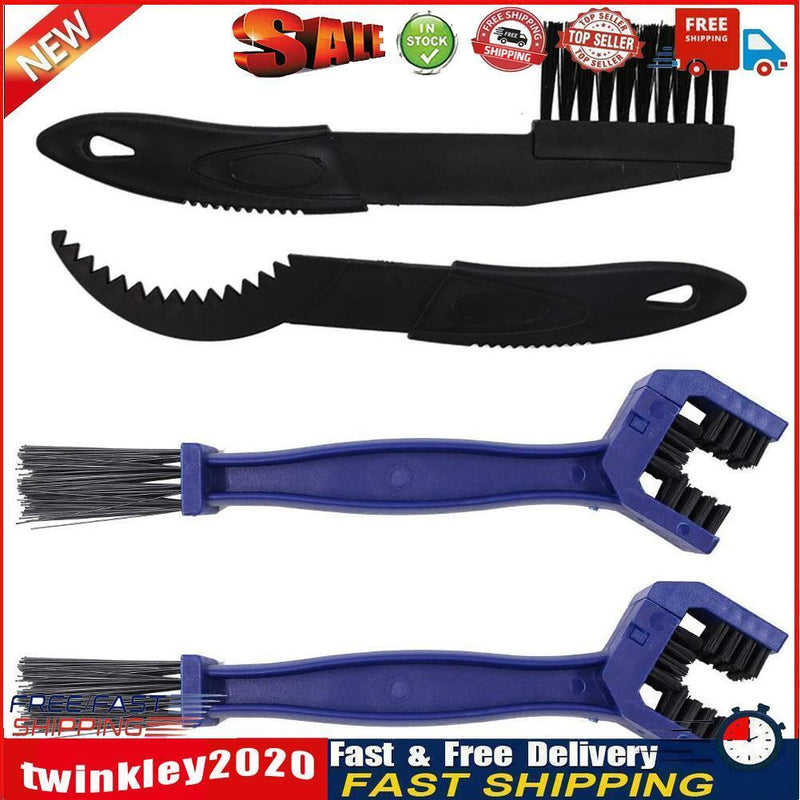 4pcs Bicycle Cleaning Kit Chain Cleaner Brushes Scrubber Wash Tool (Blue) Newly