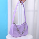 Retro Women Pure Color Butterfly Chain Underarm Bag Hobos Handbag (Purple)