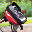 Bike Front Frame Touch Screen Waterproof Phone Bag Top Tube Pannier (Red) Newly