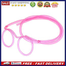 Flexible Soft Plastic Glasses Straw Kids Party Unique Drinking Tube (Pink)
