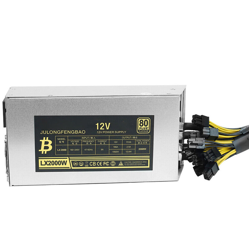 2000W Desktop Power Supply High Efficiency for BTC Bitcoin ETH Ethereum Mining