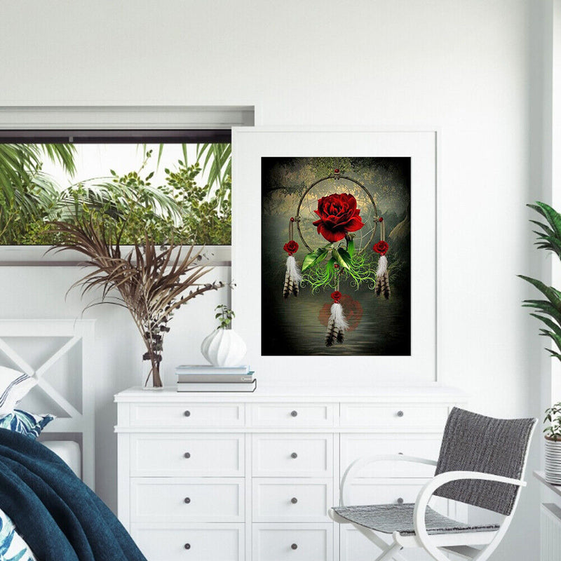 Flower Pattern Picture Acrylic Drawing Kit DIY Oil Paint by Numbers Room Deco
