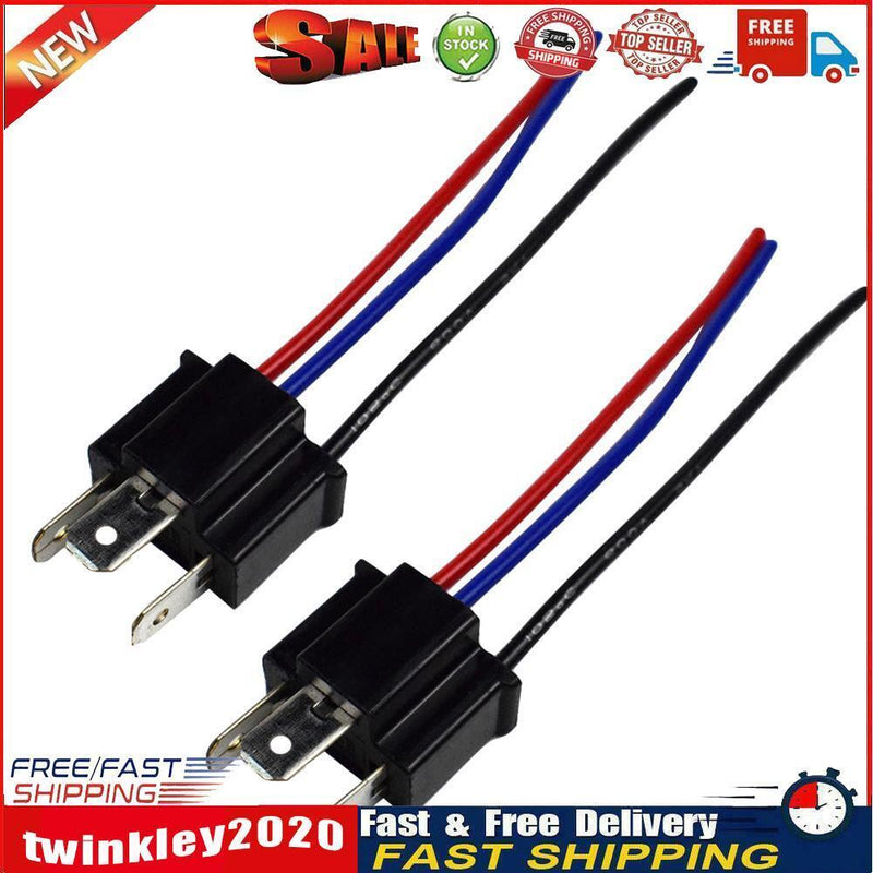 1 Pair 9003 H4 Bulb Socket Male Adapter Connector for Headlight Fog Lamp Newly