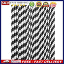 Paper Straws-Durable Rainbow Drinking Straws Party Decor Supply (Black)