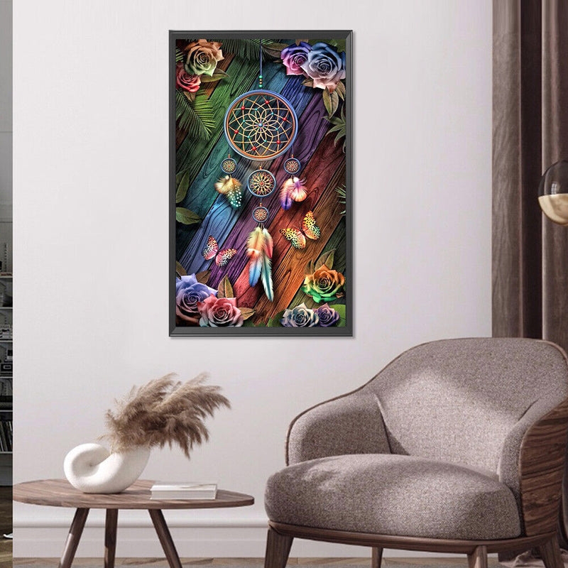 5D Diamond Painting Kit Flower Dream Catcher Full Round Drill Rhinestone DI