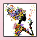 Cross Stitch Stamped Canvas 11CT Needlework Kit Abstract Flower Beauty DIY Craft