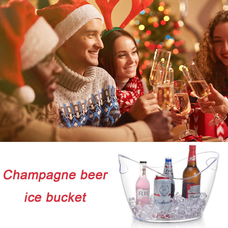 Ingot Beer Ice Bucket Bar KTV Home Wine Holder Transparent Barware (4L)